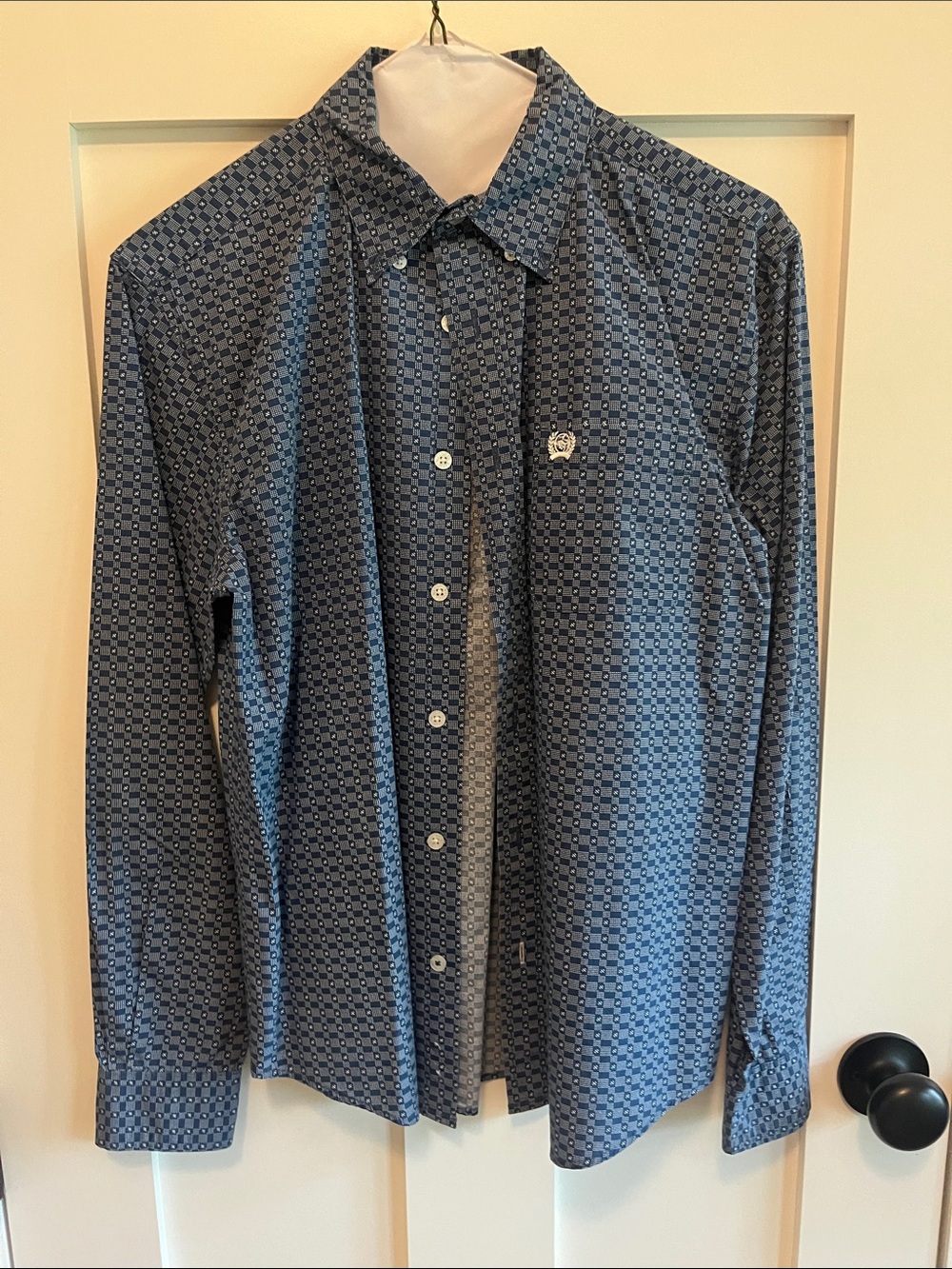 Cinch Blue Geometric Button-Down Shirt